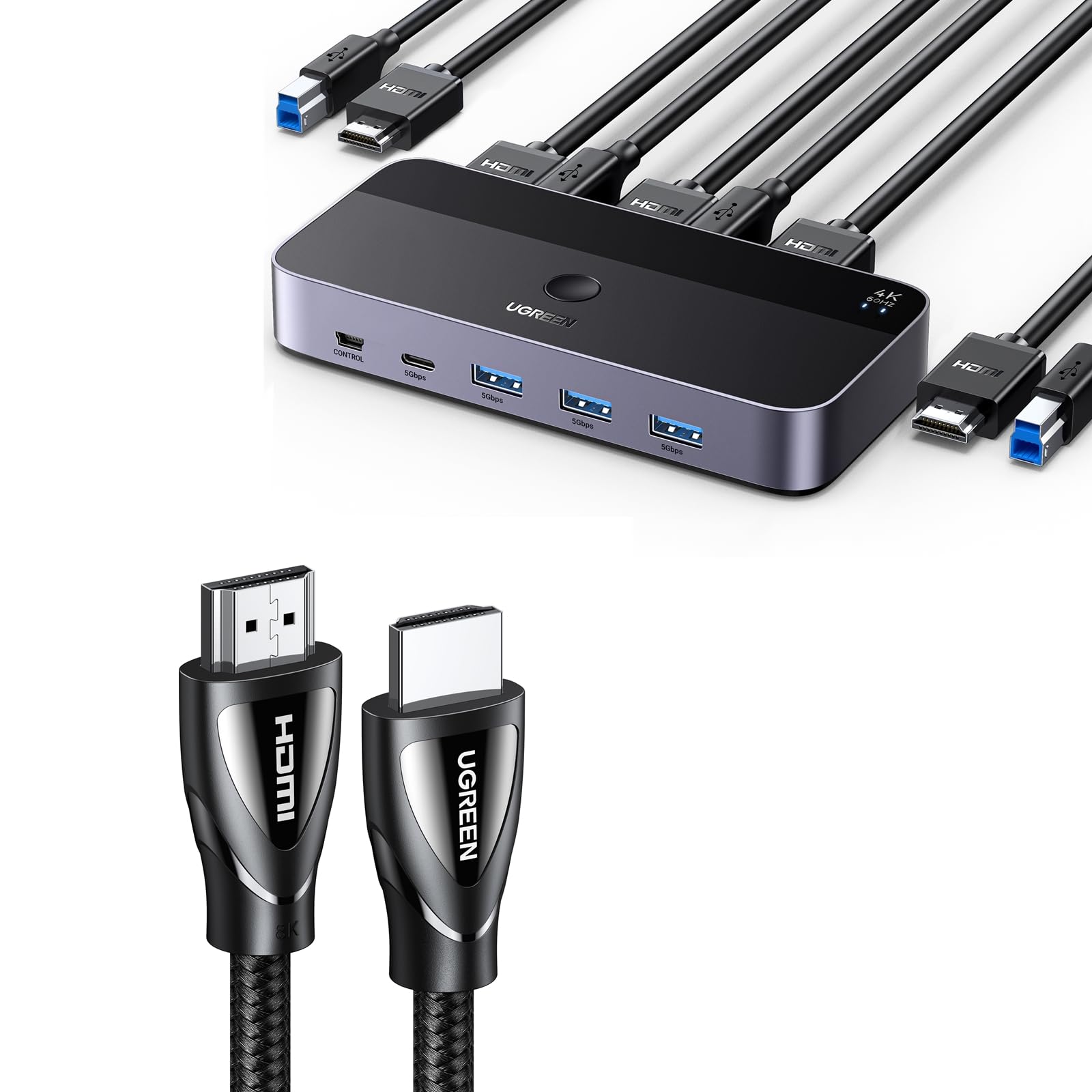 Amazon.com: UGREEN USB 3.0 HDMI KVM Switch with 4 USB 3.0 Ports (3